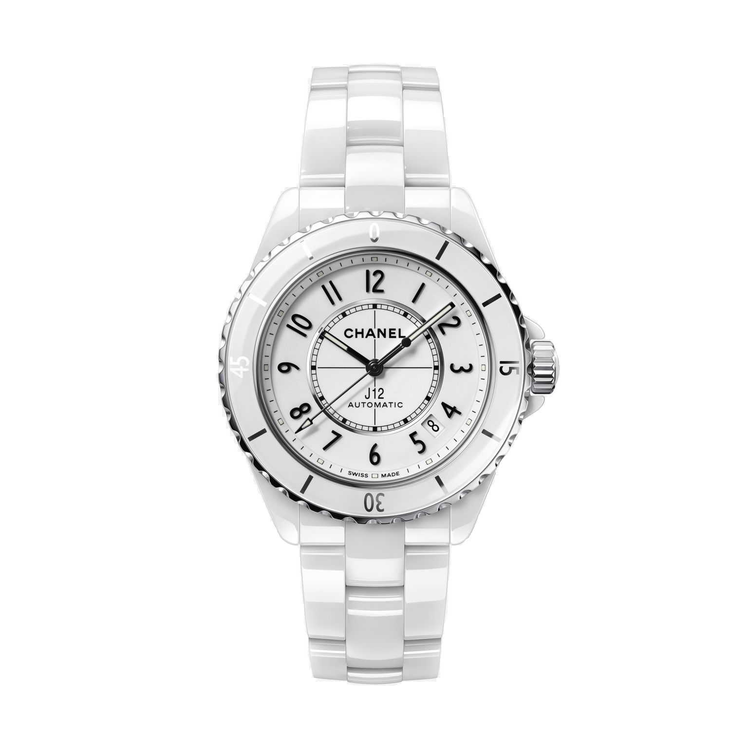 15위 CHANEL 샤넬 J12 H0968 커플용 신상 100%세라믹 소재 화이트 다이얼 세계적 범용 쿼츠 무브먼트 cha0142