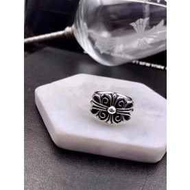 CHROME HEARTS 크롬하츠 남녀공용 925실버 십자꽃 반지 12~24호