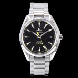 OMEGA 오메가 신제품 "아쿠아 테라 15,000 Gauss 꿀벌초침 모델" 씨마스터 코-액시얼 41.5 MM 크로노미터 블랙 티크 다이얼 오토매틱 무브먼트 omg0838 - Omega Seamaster 15,000 Gauss Aqua Terra 150M Master Co-Axal Chronometer Black Teak Dial Cal. 8900 Automatic Movement