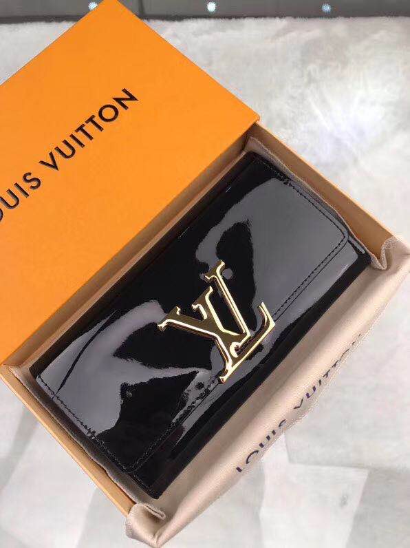 LOUIS VUITTON 루이비통 애나멜 블랙 지퍼 장지갑