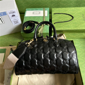 GUCCI 구찌 GG 마틀라세 레더 탑 핸들백 702242
