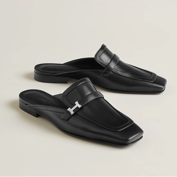 HERMES 에르메스 여성 그루피 레더 뮬 2COLOR
