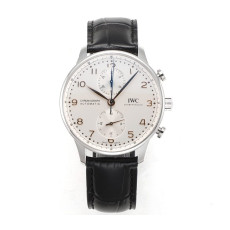 IWC 아이더블유씨 포르투기저 크로노 화이트/로즈골드 다이얼 레더스트랩