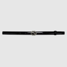 GUCCI 구찌 씬 페이턴트 더블 G 벨트 772119 (12mm) 2COLOR