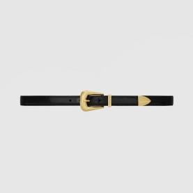 SAINT LAURENT 생로랑 브러쉬드 가죽 FOLK 버클 벨트 756414 (15mm) 4COLOR