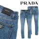 PRADA 프라다 클래식 트라이앵글 워싱 슬림진
