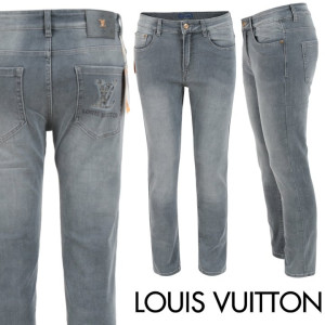 LOUIS VUITTON 루이비통 로고 지오메트릭 그레이 슬림 일자진