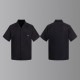 PRADA 프라다 메탈 플레이트 오픈 카라 쇼트 슬리브 셔츠