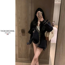 THOM BROWNE 톰브라운 퍼피패치 니트 가디건 2COLOR