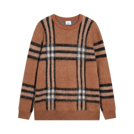 BURBERRY 버버리 체크 모헤어 울 블렌드 니트