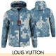 LOUIS VUITTON 루이비통 블루 체커보드 윈드 자켓