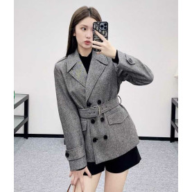 DIOR 디올 더블 벨트 트위드 자켓