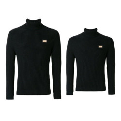 DOLCE & GABBANA 돌체앤가바나 골드 플레이트 골지 터틀넥 2COLOR