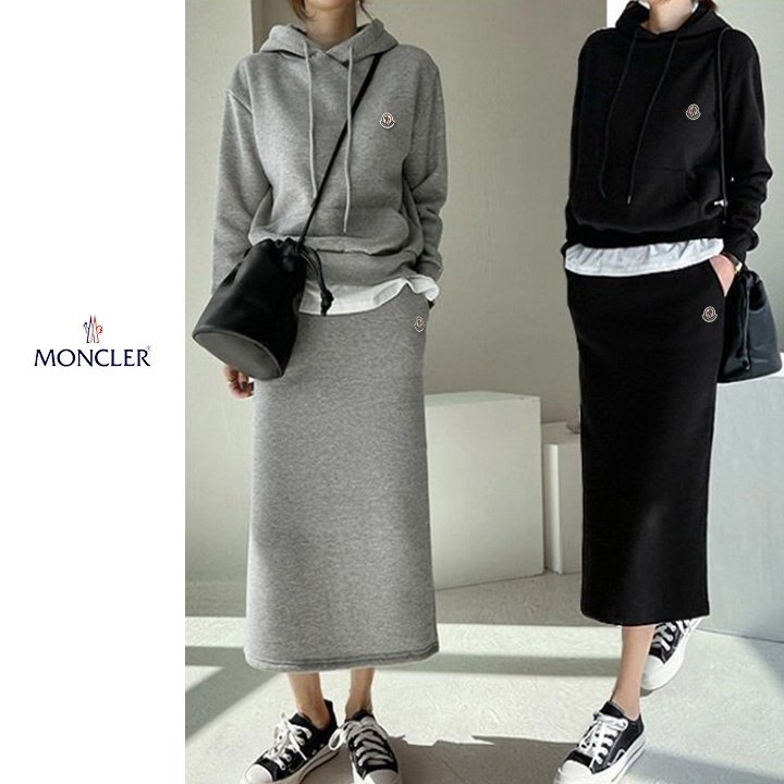 MONCLER 몽클레어 레이어드 후드 치마 세트
