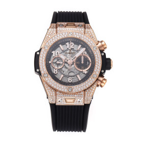 HUBLOT 위블로 빅뱅 유니코 티타늄 로즈골드 풀다이아 세팅 44mm 421.OX.1180.RX.1104