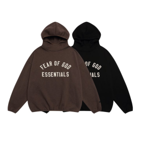 FEAR OF GOD 피어오브갓 에센셜 892 프론트 로고 플리스 후드