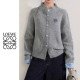 ●4월 판매 7위● LOEWE 로에베 체크 배색 니트 가디건 4COLOR