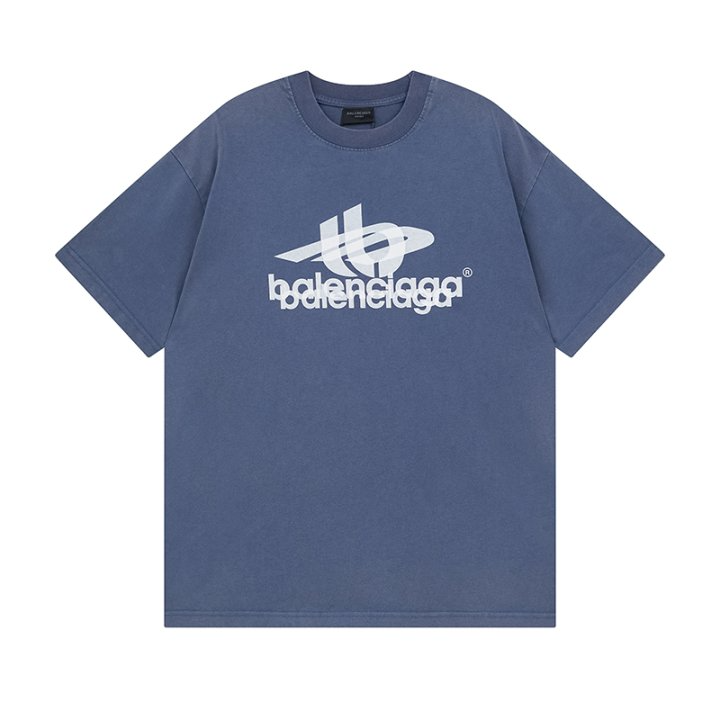 BALENCIAGA 발렌시아가 2381 레이어드 로고 워싱 반팔