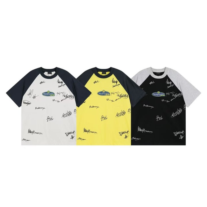 BALENCIAGA 발렌시아가 3279 바나나 래글런 구제 워싱 반팔