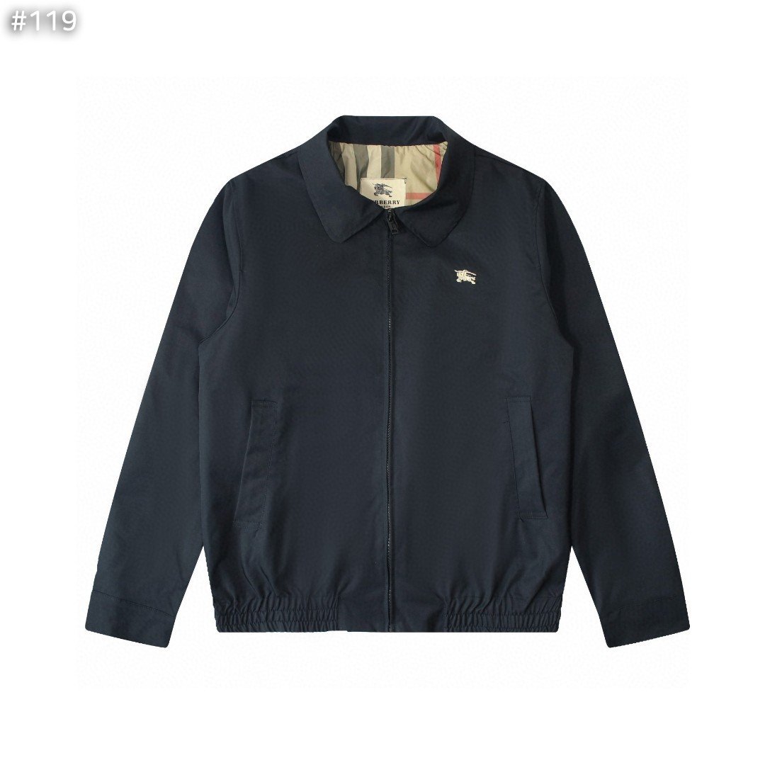 BURBERRY 버버리 기마 자수 카라넥 블루종 자켓