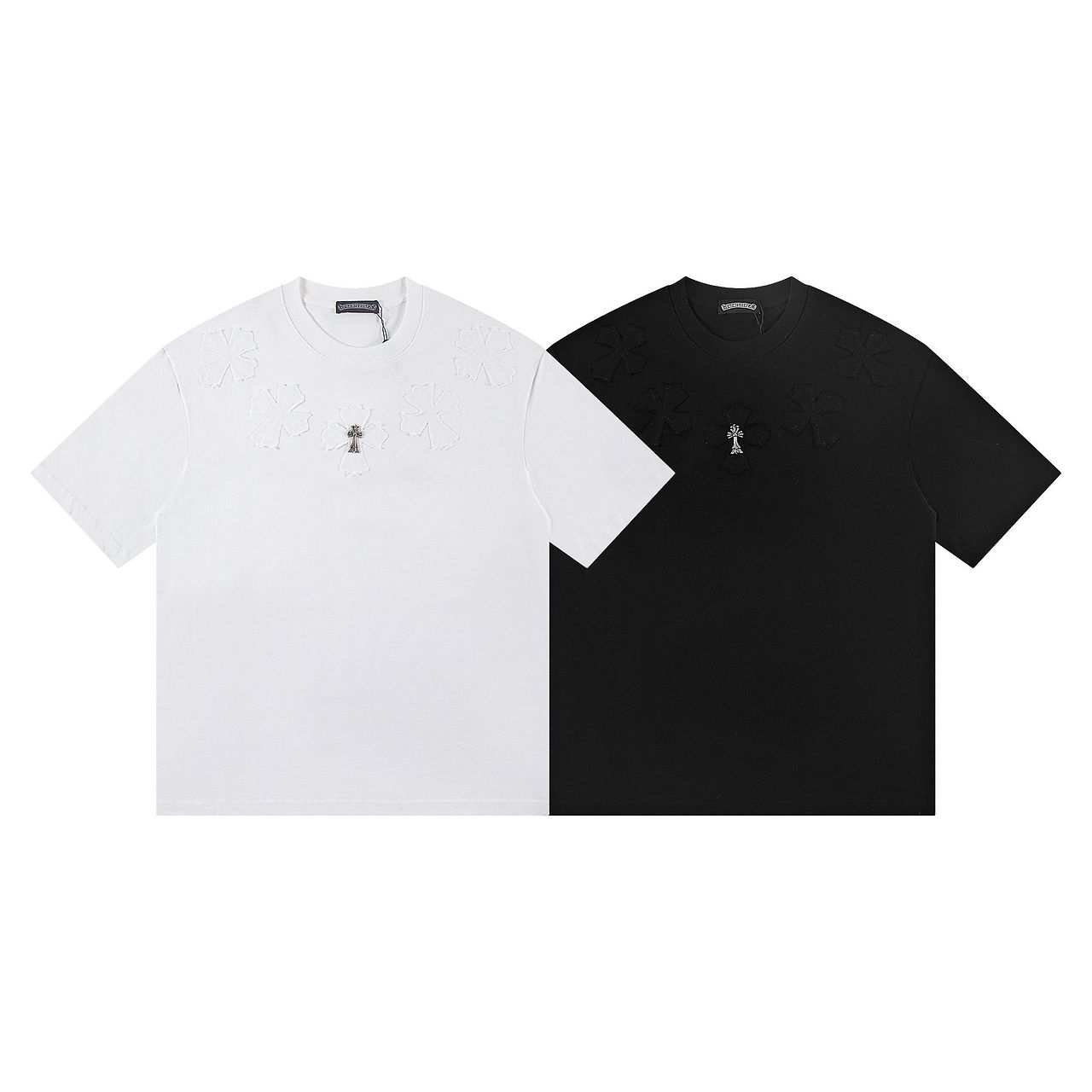 CHROME HEARTS 크롬하츠 6346 스틸 자수 세메터리 크로스 반팔