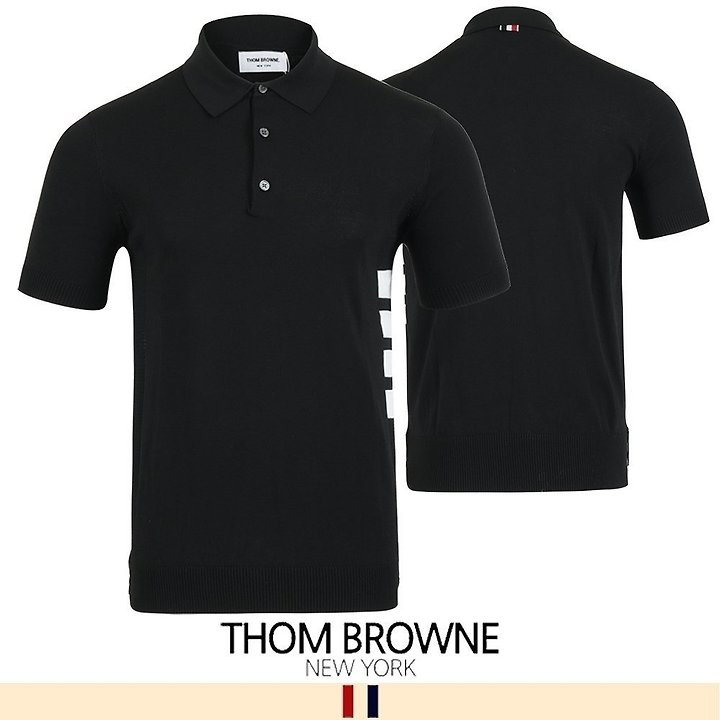 THOM BROWNE 톰브라운 사이드 4바 니트 카라티