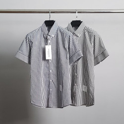 THOM BROWNE 톰브라운 히든삼선 스트라이프 반팔 셔츠